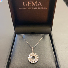 Load image into Gallery viewer, Sterling Silver CZ Circle Pendant &amp; Chain
