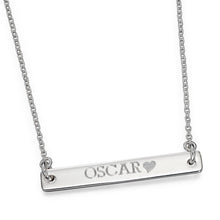 Load image into Gallery viewer, Sterling Silver ID Bar Necklace Free Engraving
