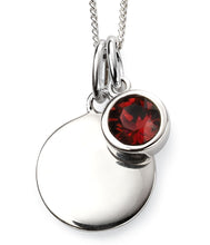 Load image into Gallery viewer, Sterling Silver Birthstone Pendant &amp; Engravable Disk With Chain
