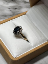 Load image into Gallery viewer, 9ct Yellow Gold Diamond &amp; Sapphire Cluster Ring
