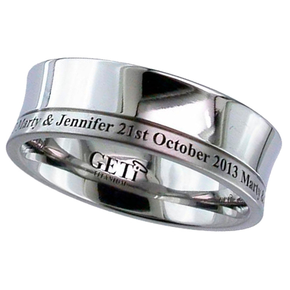 Titanium Wedding Band Personalised With Your Wedding Date